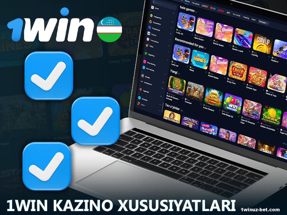 1Win O'zbekiston saytida o'yin interfeysini taniqlang.