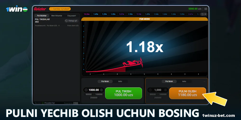 Aviator 1Win-ni qanday o'ynash mumkin?