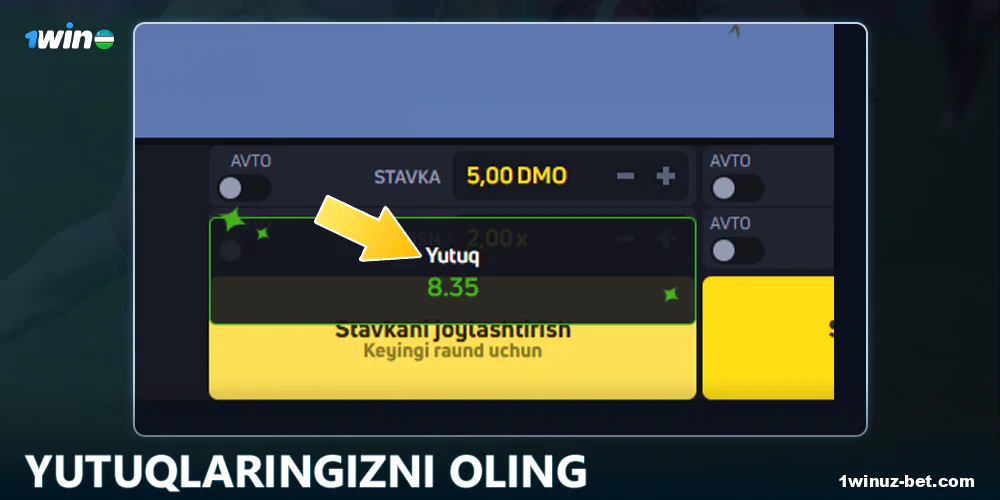 1Win O'zbekistondagi yutuqlaringizni habar qiling.