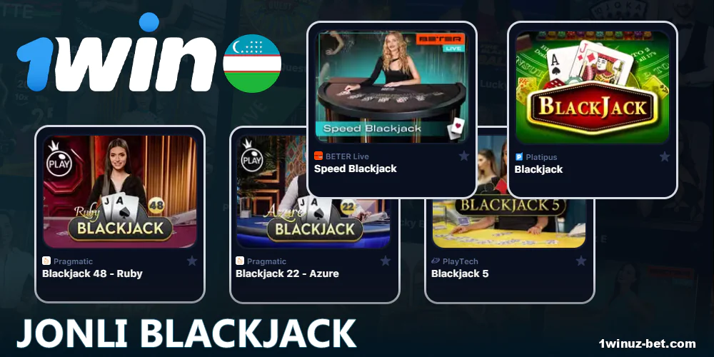 O'zbekistonlik o'yinchilar uchun jonli Blackjack 1Win.