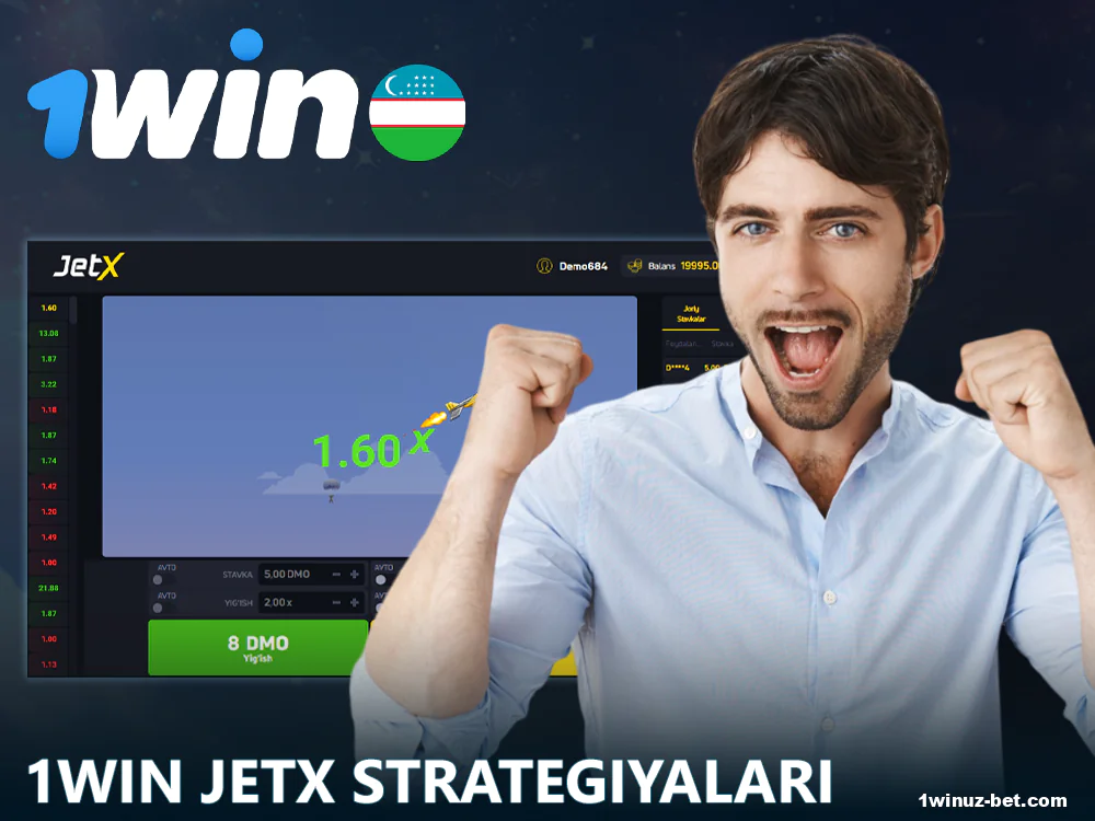 Umuman olganda, jetx o'yinida ko'p strategiyalar mavjud emas, chunki crash o'yinlari oddiy va yoqimli o'tish uchun mo'ljallangan. JetX o'yinini o'ynang, tajriba orttiring va har qanday qimor o'yinlarida bo'lgani kabi tezkor o'yin yana samaraliroq bo'ladi.