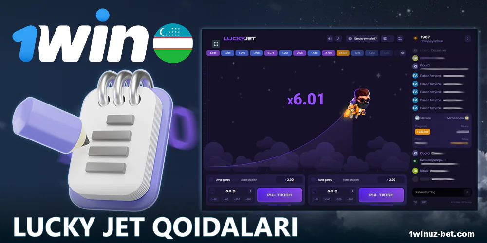 O'zbek o'yinchilari uchun Lucky Jet o'yin qoidalari.