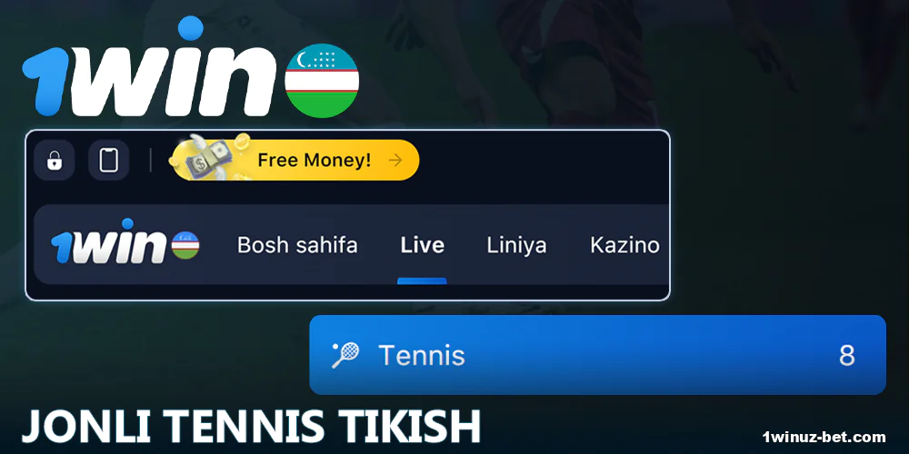 O'zbekistondagi bettorlar uchun jonli tennis tikish 1Win.