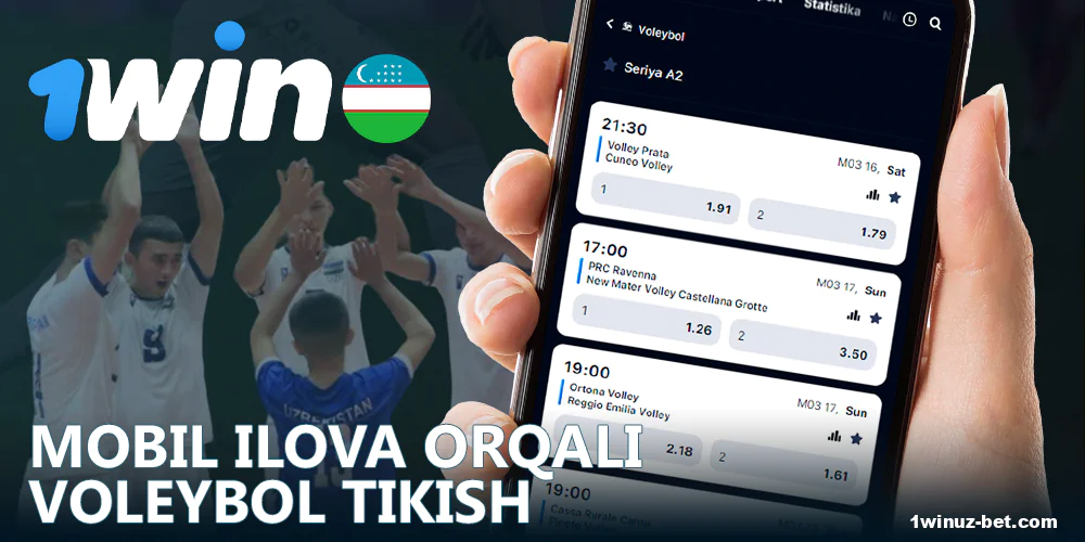 1Win O'zbekiston ilovasida voleybolda pul tikish