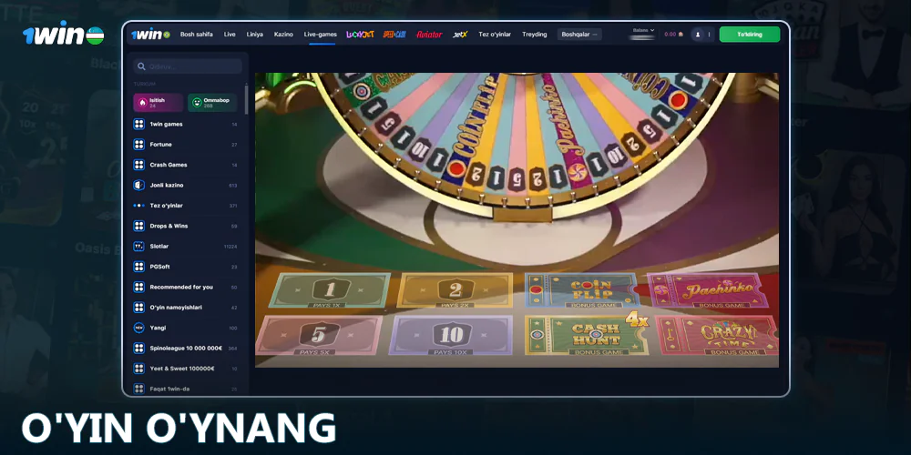 1Win O'zbekiston orqali jonli o'yinlarda qatnashing.